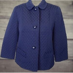 Talbots Navy Quilted Blazer